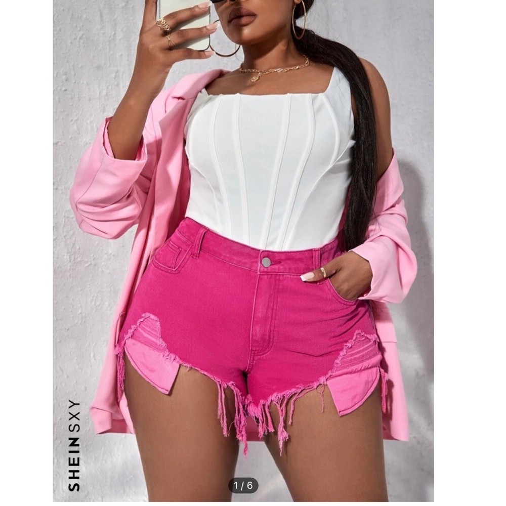 Pink mini shorts